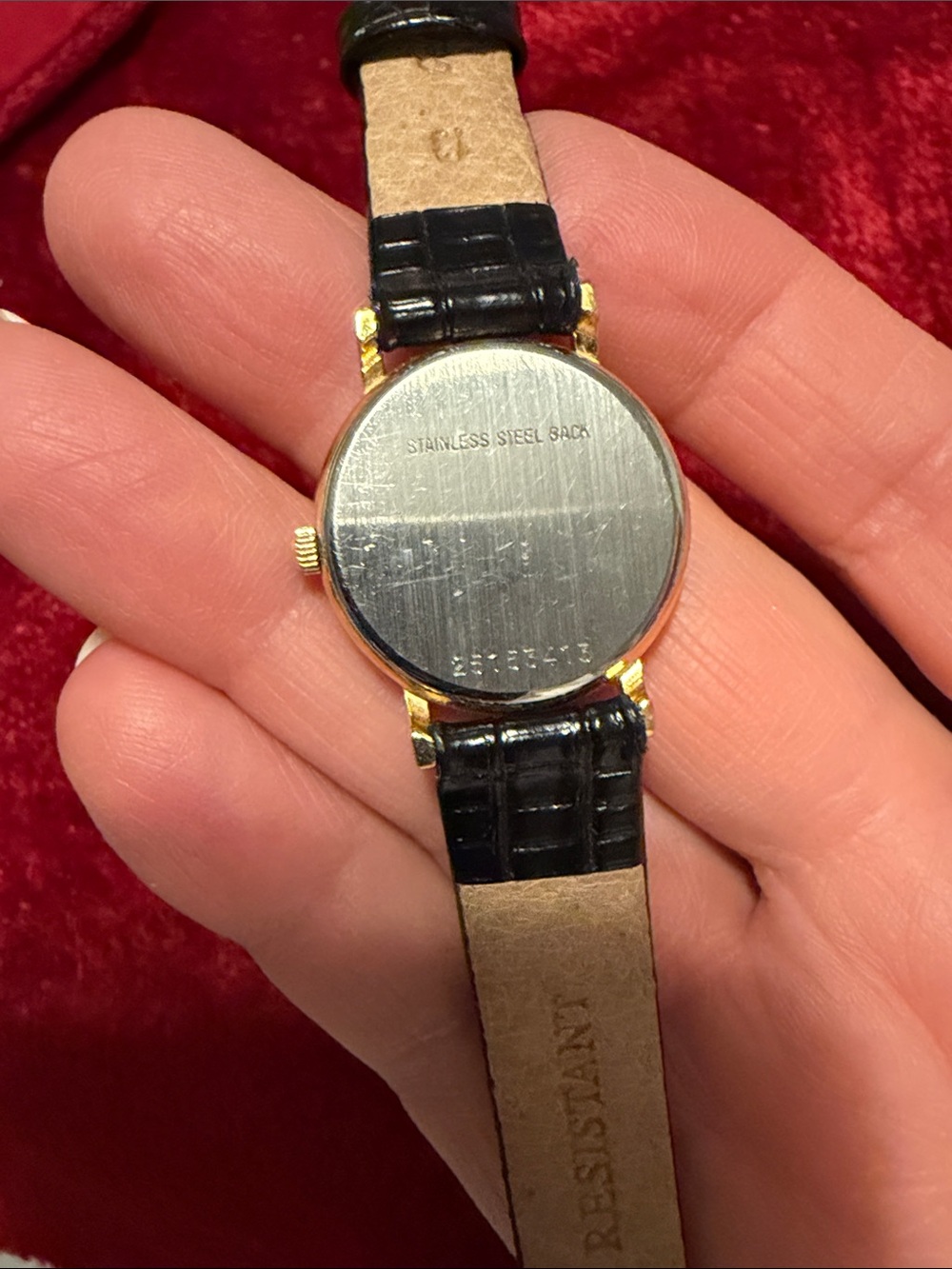 Longines women’s Black and Gold Leather Strap MCDonalds service watch - Picture 3 of 4